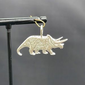 Handmade Triceratops Sterling Silver Pendant